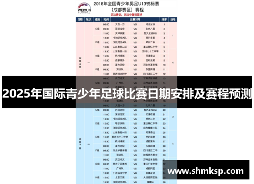 2025年国际青少年足球比赛日期安排及赛程预测